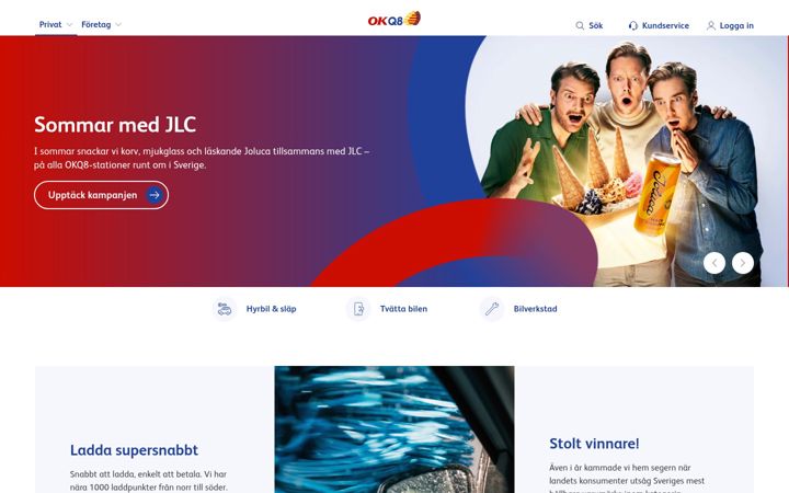 Screenshot of okq8.se