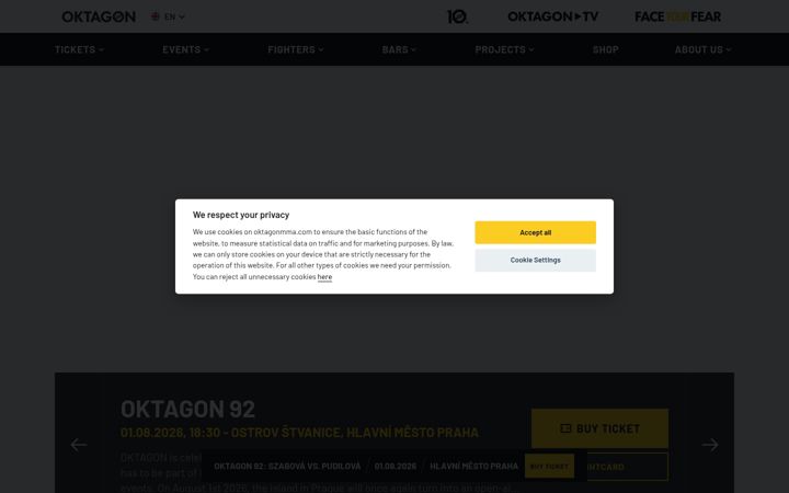 Screenshot of oktagonmma.com
