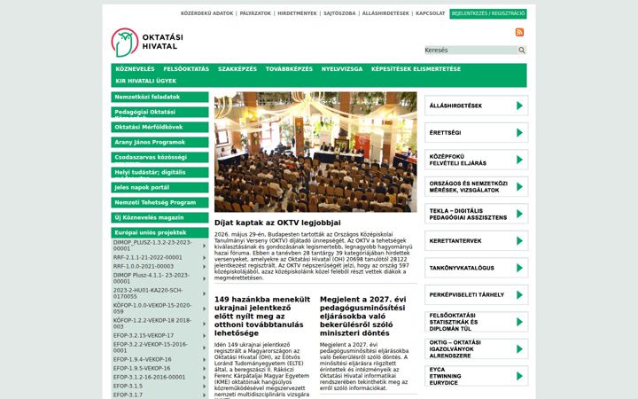 Screenshot of oktatas.hu