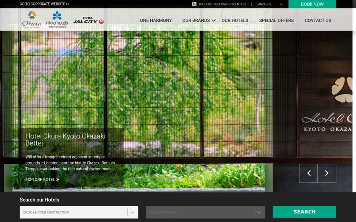 Screenshot of okura.com
