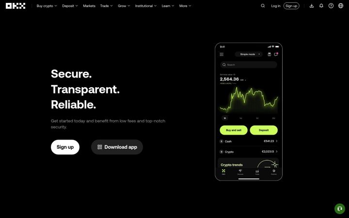 Screenshot van okx.com