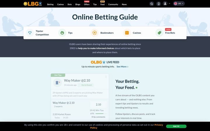Screenshot di olbg.com