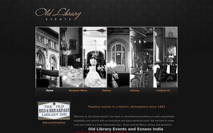 Screenshot of oldlibraryrestaurant.com