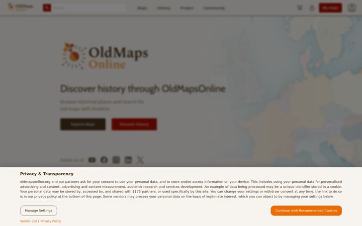 Екранна снимка на oldmapsonline.org