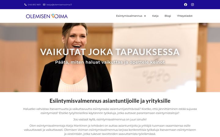 Skärmbild av olemisenvoima.fi