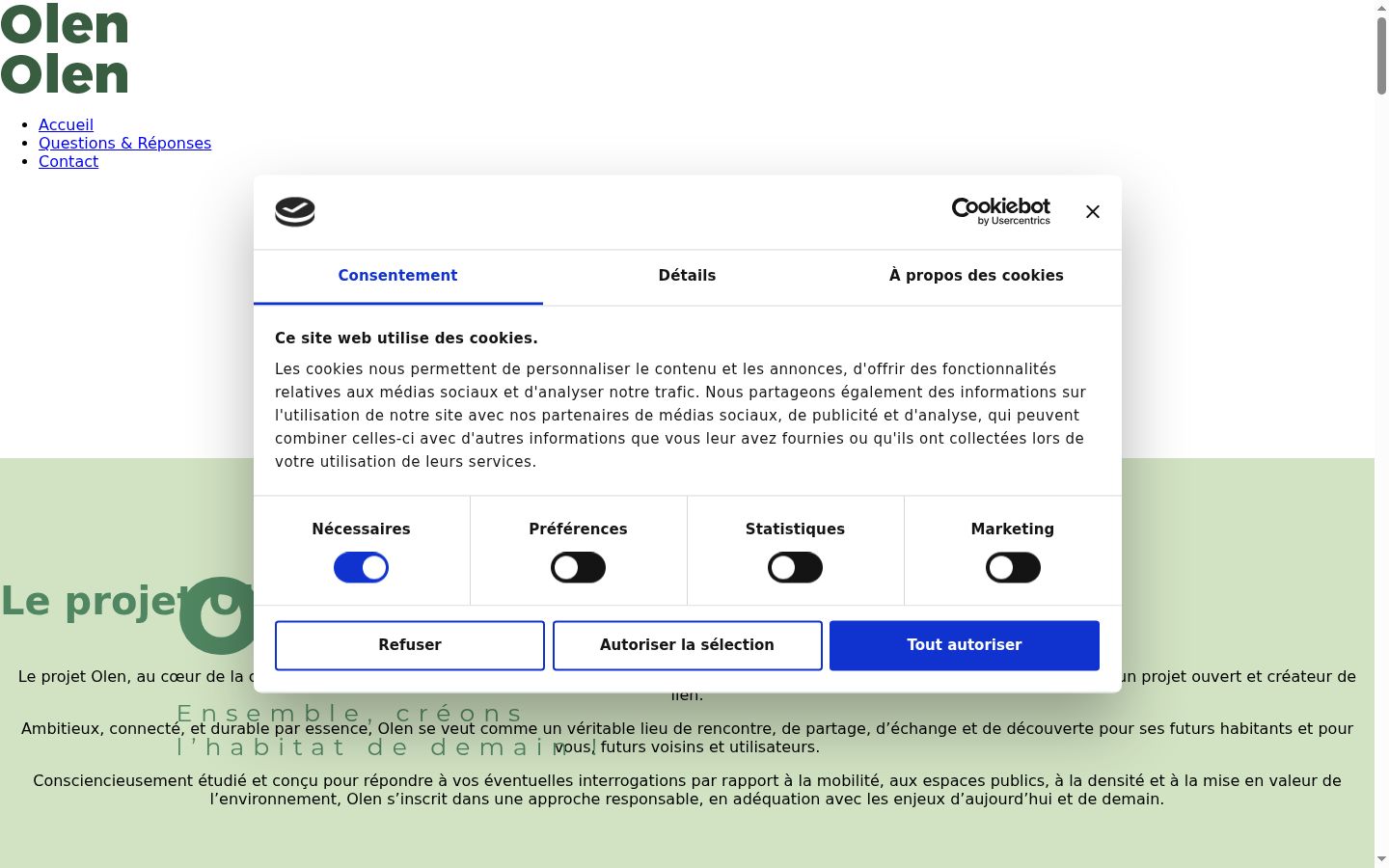 Screenshot van de toestemmingsbanner zoals getoond vóór enige interactie