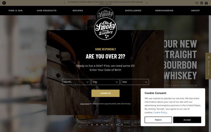 Screenshot of olesmoky.com