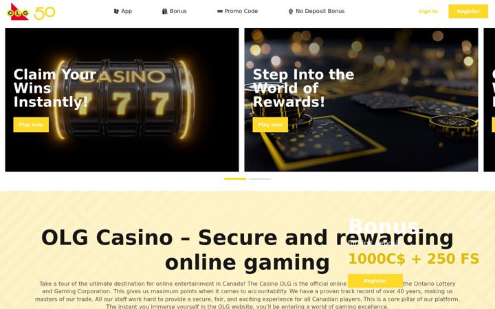 Screenshot of olgcasino.org