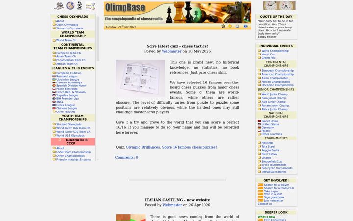 Screenshot of olimpbase.org