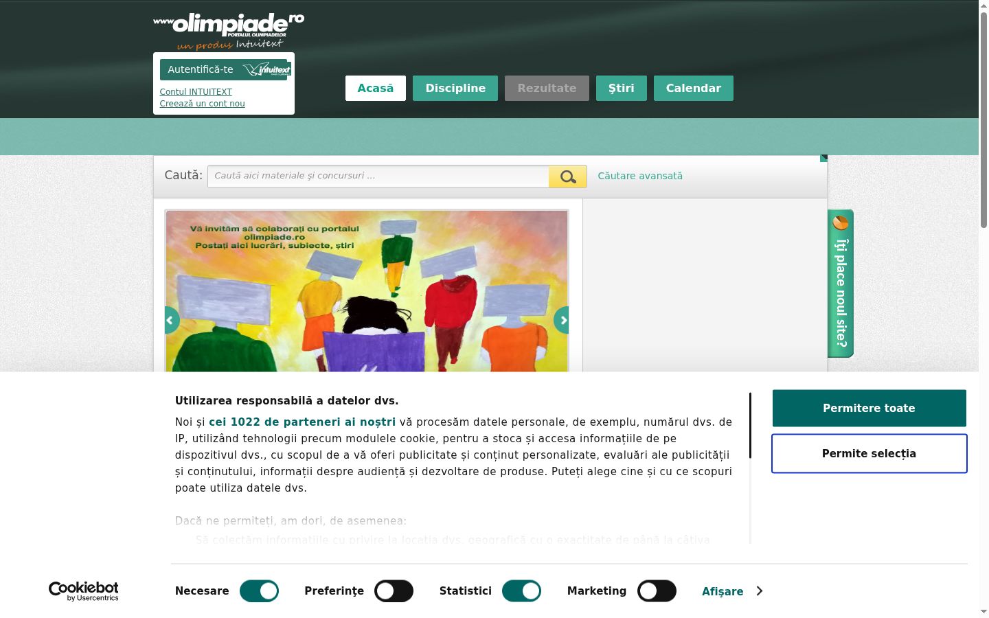 Screenshot des Einwilligungsbanners vor jeglicher Interaktion