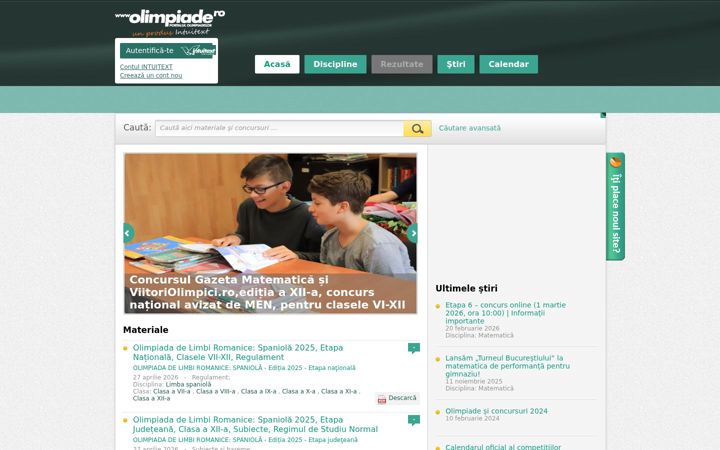 Screenshot of olimpiade.ro