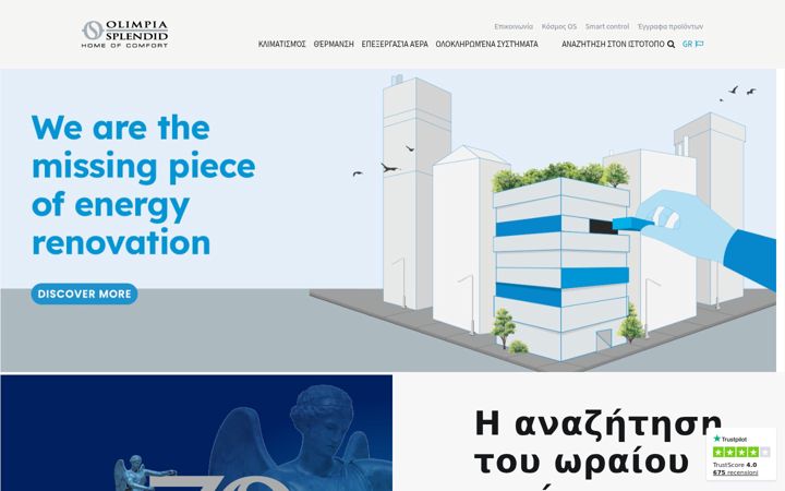 Snímek obrazovky olimpiasplendid.gr