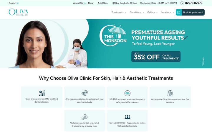 Screenshot of olivaclinic.com