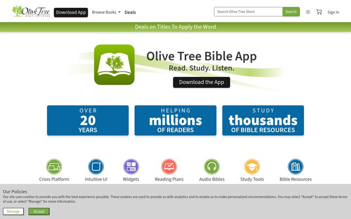 Capture d'écran de olivetree.com