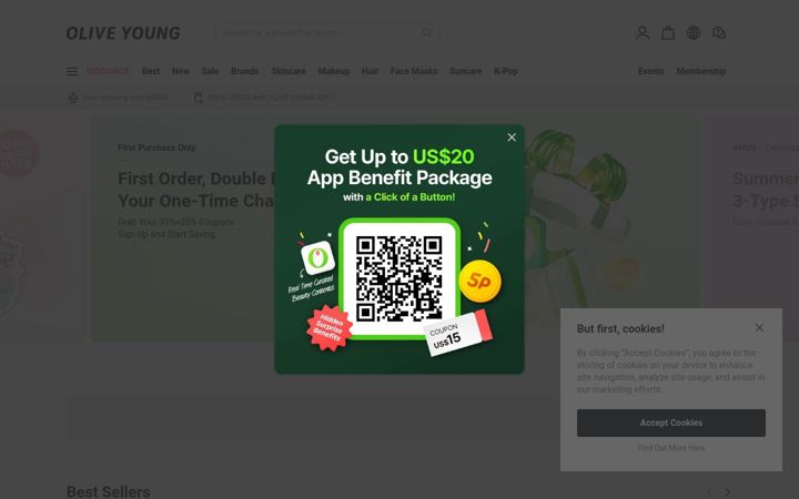 Screenshot van oliveyoung.com