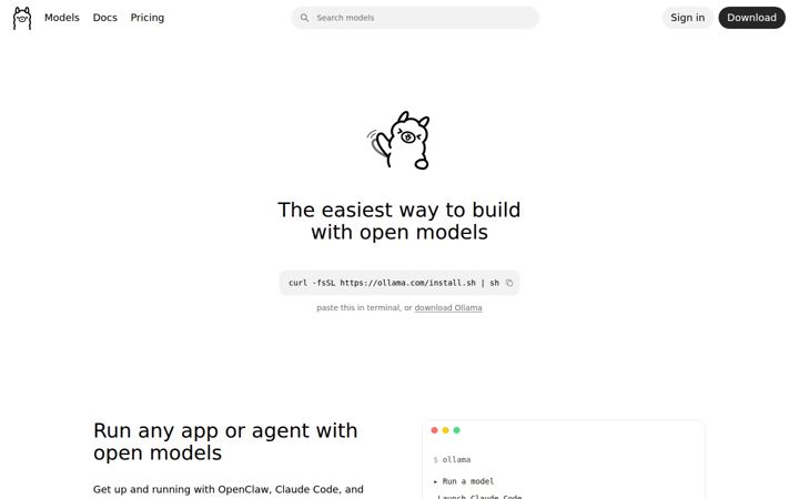 Screenshot of ollama.ai