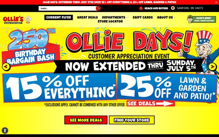 Screenshot of ollies.com