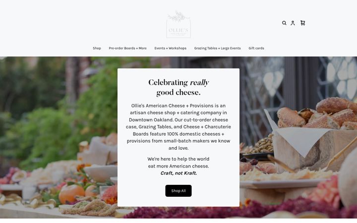 Zrzut ekranu olliesamericancheeseandprovisions.com