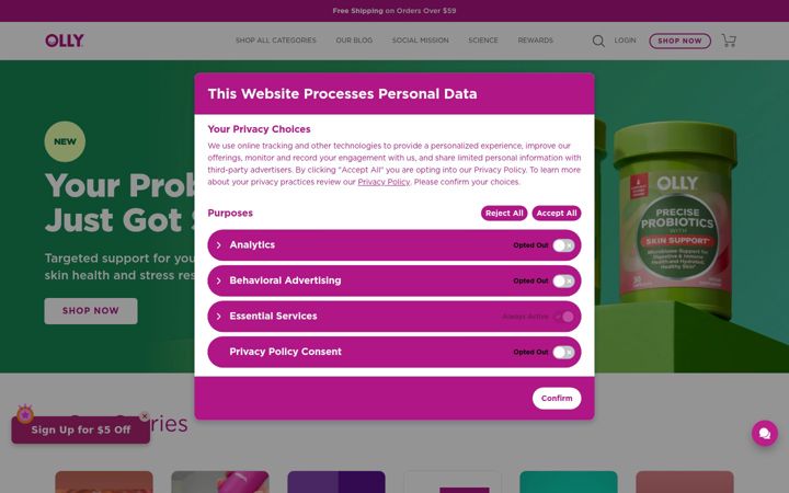 Screenshot of olly.com