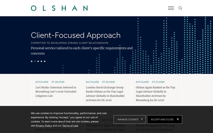Screenshot von olshanlaw.com