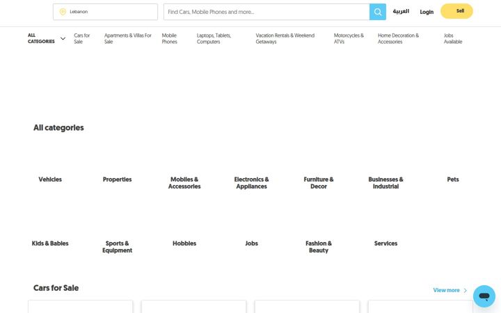 Screenshot of olx.com.lb