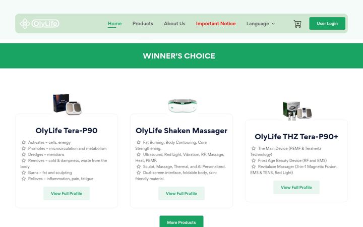 Screenshot of olylifeint.com