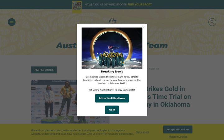 Screenshot of olympics.com.au