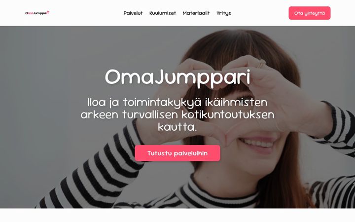 Captură de ecran a omajumppari.fi