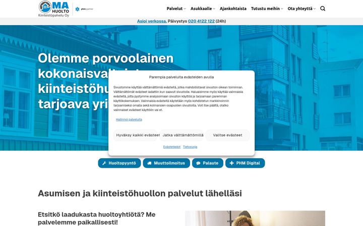 Captura de ecrã de omakiinteistopalvelu.fi