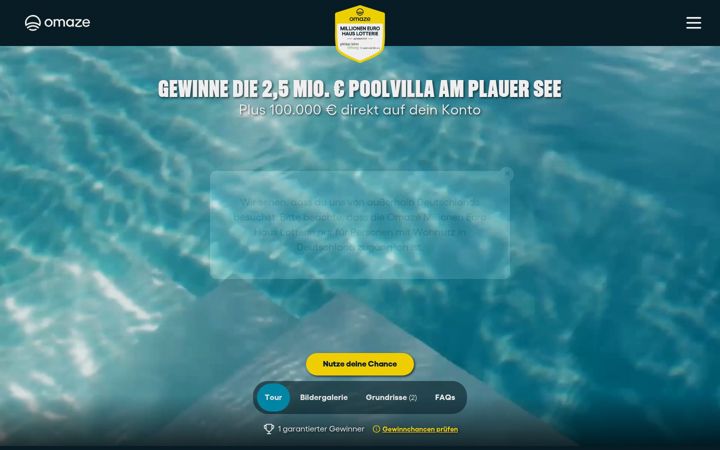 Screenshot of omaze.de