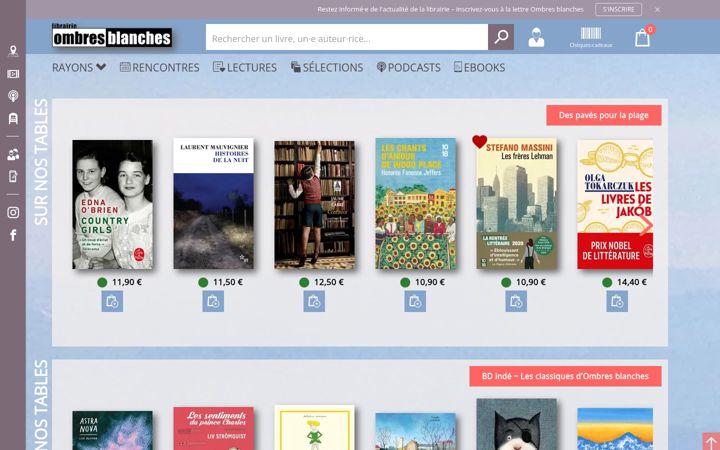 Screenshot of ombres-blanches.fr