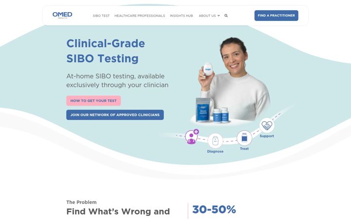 Snímek obrazovky omedhealth.com