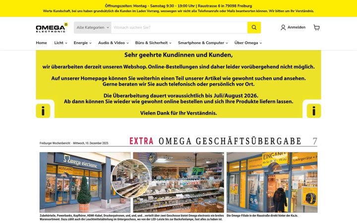 Screenshot του omega-electronic.de