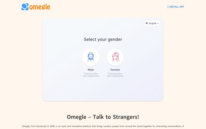 Screenshot of omegl.org