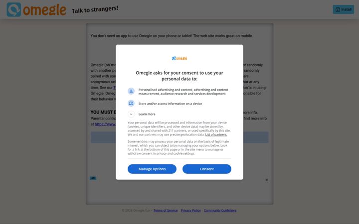 Screenshot of omegle.fun