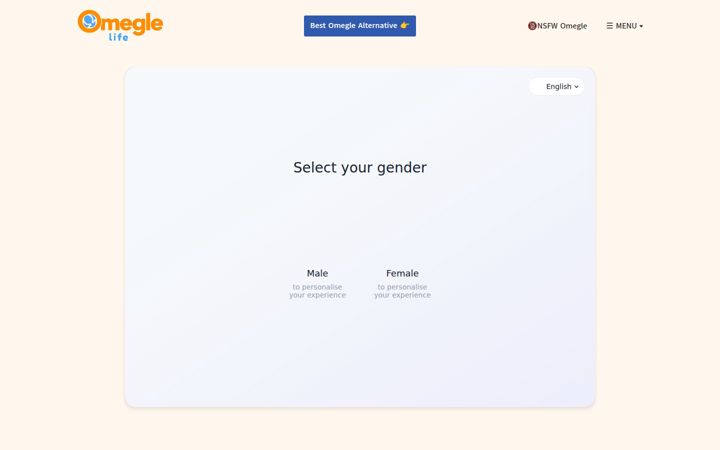 Screenshot of omegle.life