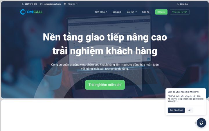 Screenshot of omicrm.com