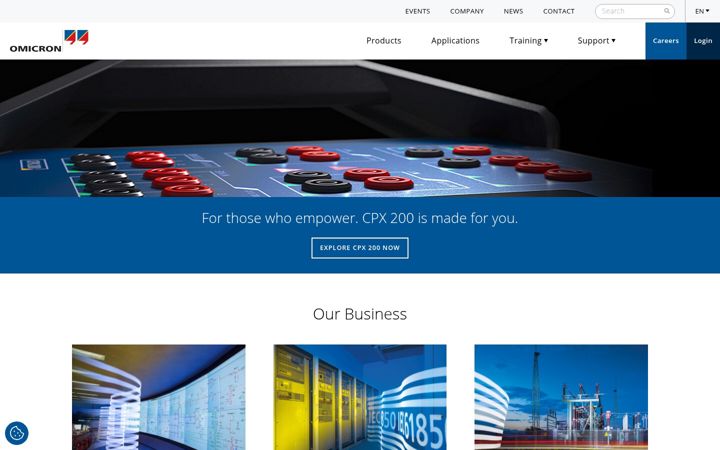 Screenshot von omicron.at