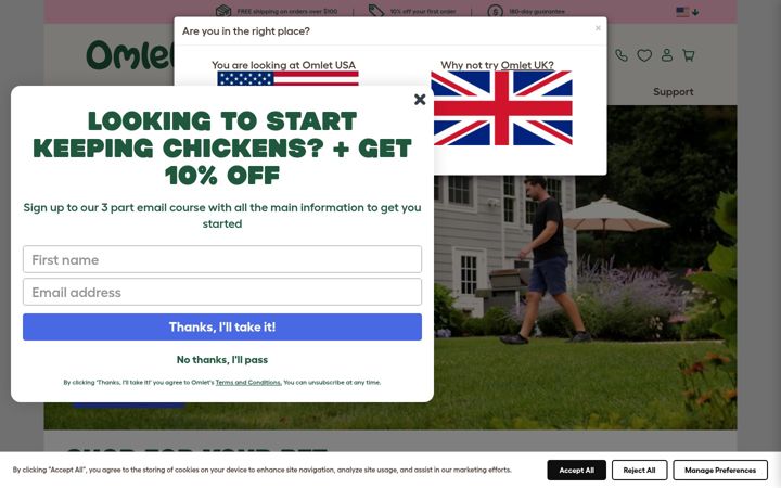 Screenshot of omlet.us