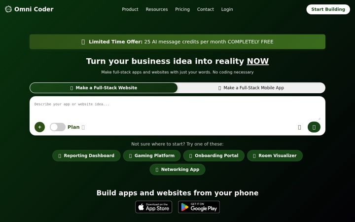 Screenshot of omnicoder.app
