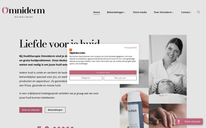 Screenshot of omniderm.nl
