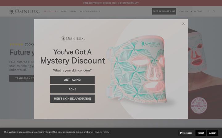 Screenshot of omniluxled.com