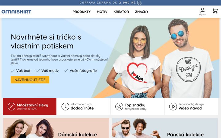 Screenshot of omnishirt.cz