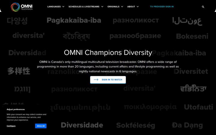 Screenshot of omnitv.ca