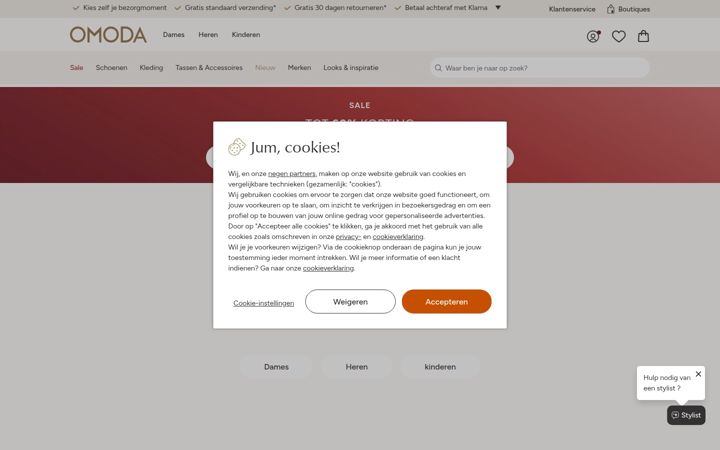 Screenshot of omoda.nl