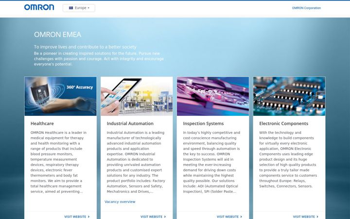 Screenshot of omron.eu