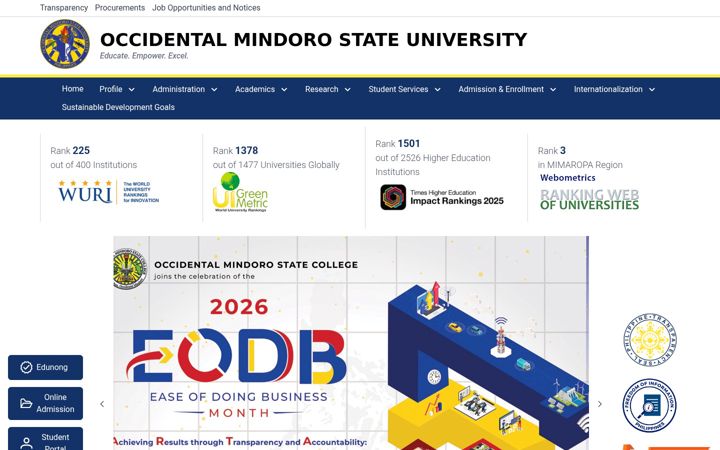 Screenshot of omsc.edu.ph