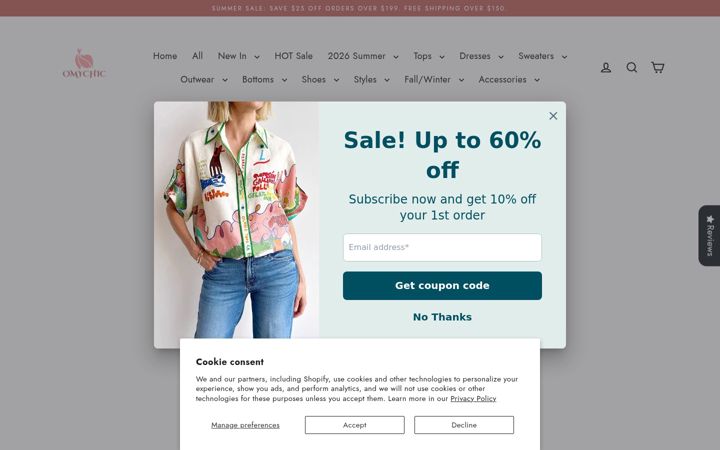 Screenshot of omychic.com