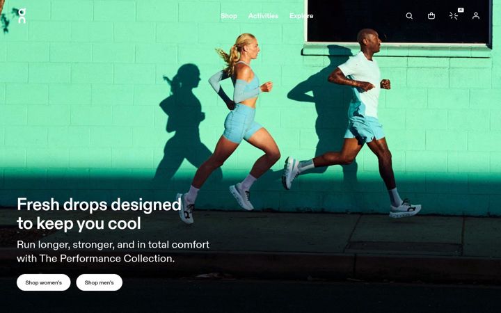 Captură de ecran a on-running.com