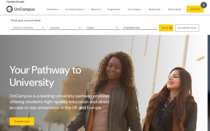 Screenshot von oncampus.global